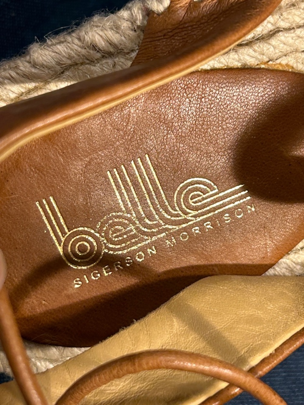 NWOT Belle by Sigerson Morrison leather flat espadrilles 5 - Picture 10 of 11